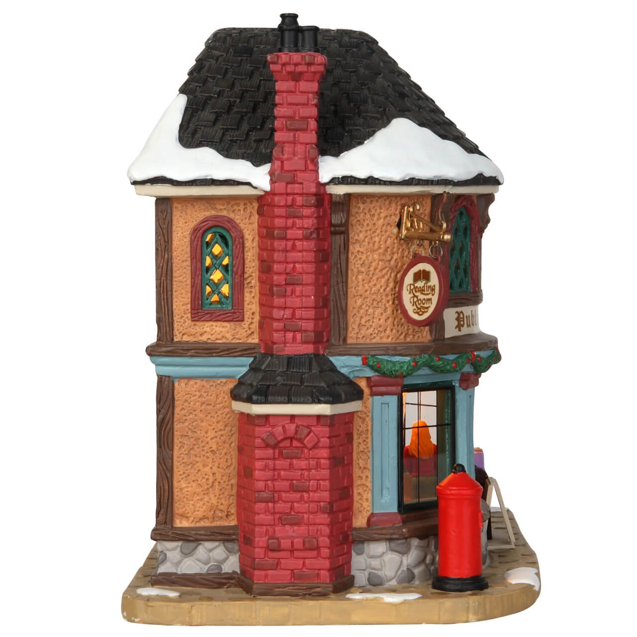 lemax-public-library-beleuchtetes-weihnachtshaus image 2