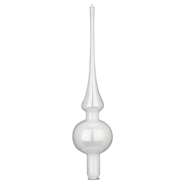 inge-glas-manufaktur-christbaumspitze-spitze-porzellanwei-opal-7-x-30-cm image 1