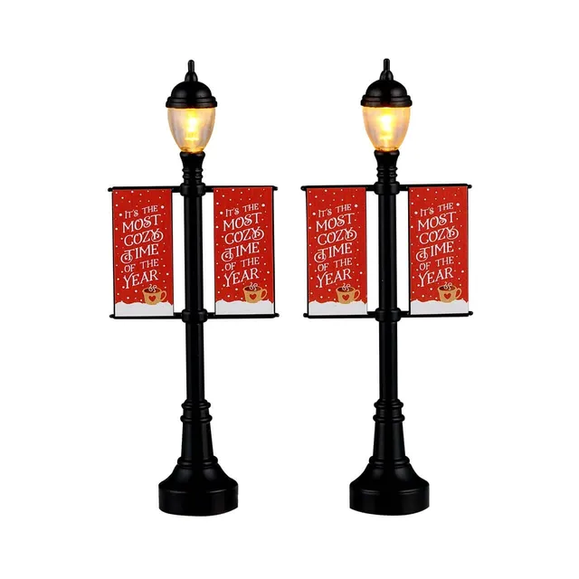 lemax-lamp-post-banners-caddington-stra-enlaternen-mit-bannern image 1