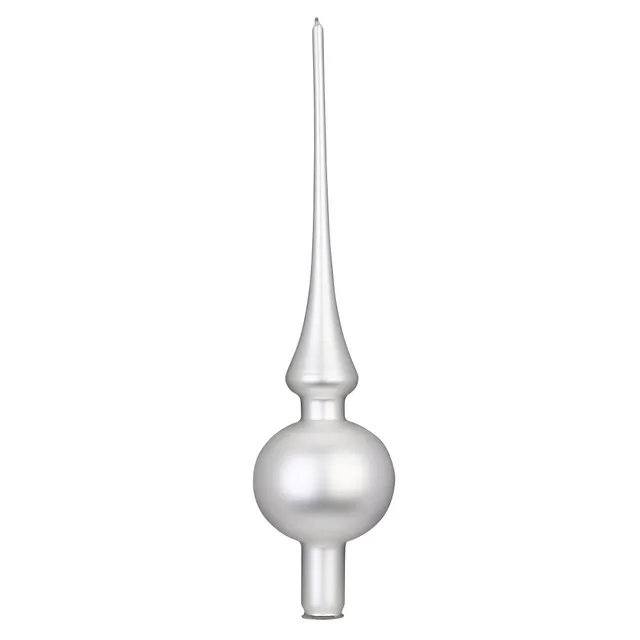 inge-glas-spitze-wei-matt-7-x-30-cm-christbaumspitze image 1