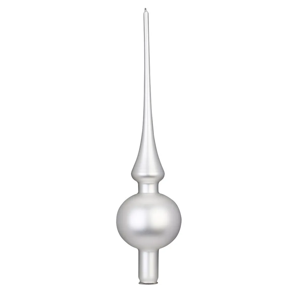 inge-glas-spitze-wei-matt-7-x-30-cm-christbaumspitze image 1