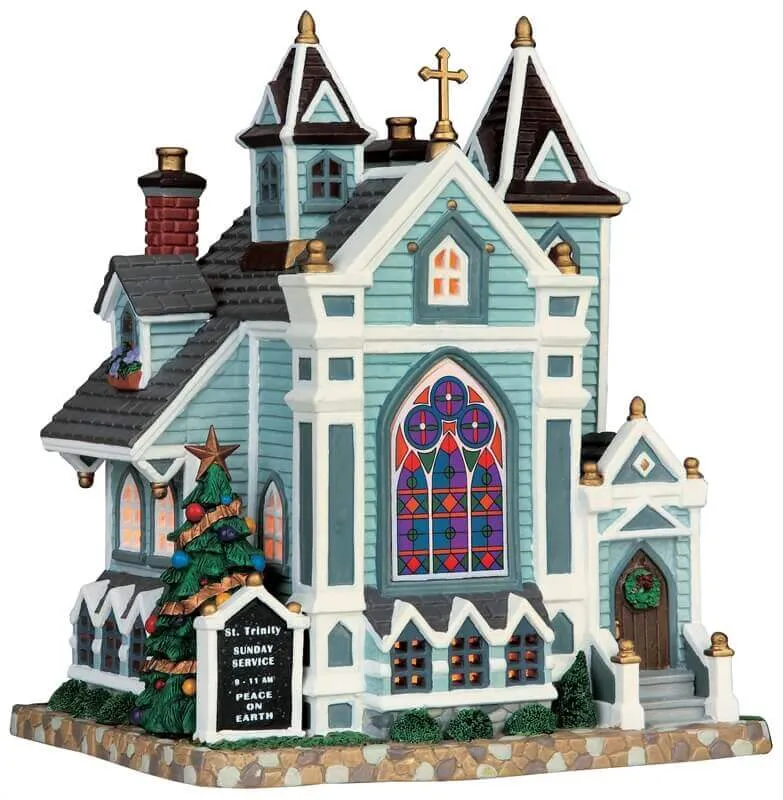 lemax-st-trinity-church-beleuchtete-miniaturkirche image 1