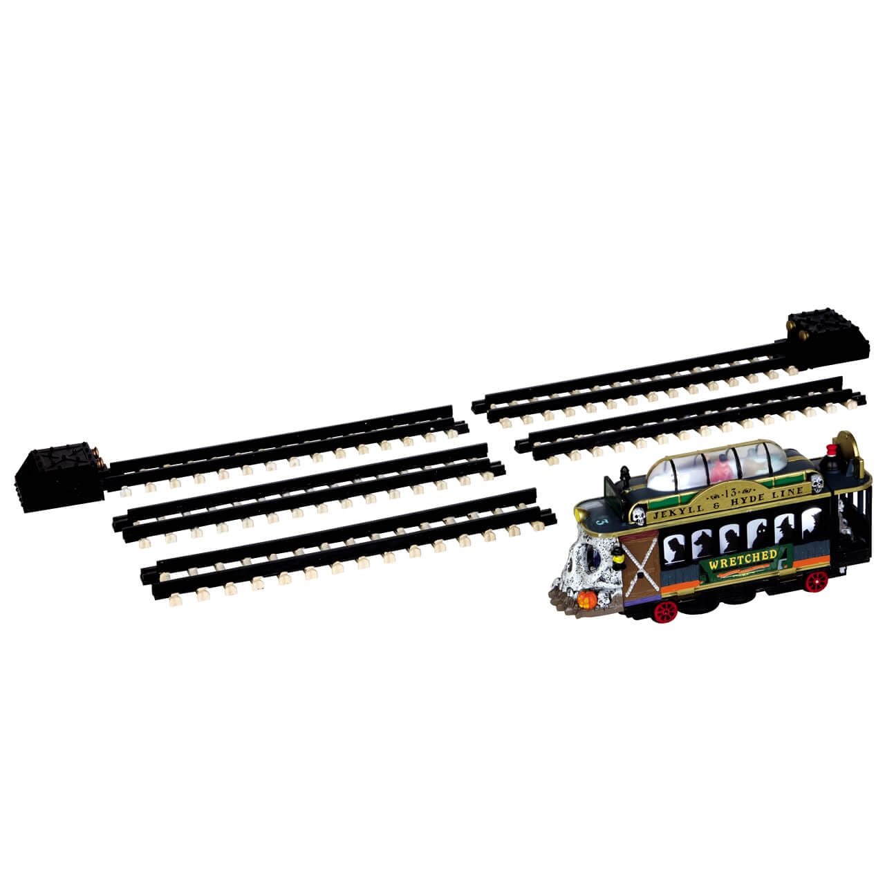 lemax-spookytown-trolley-fahrende-mini-stra-enbahn image 1