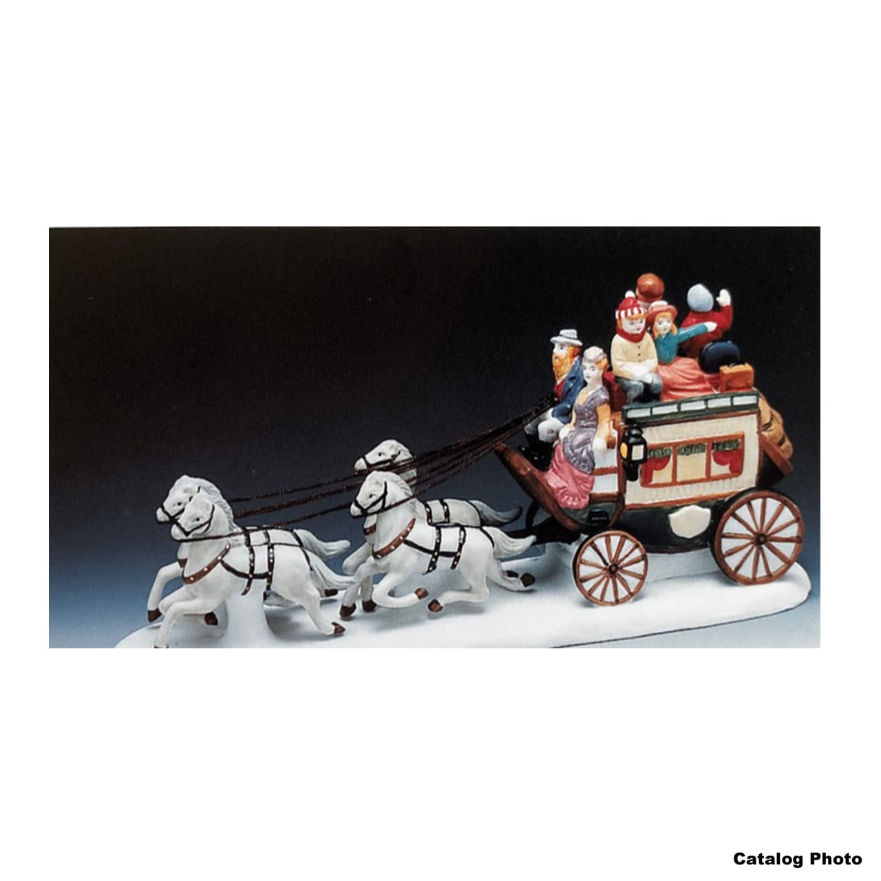lemax-stage-coach-weihnachtsdorf-kutschszene image 1