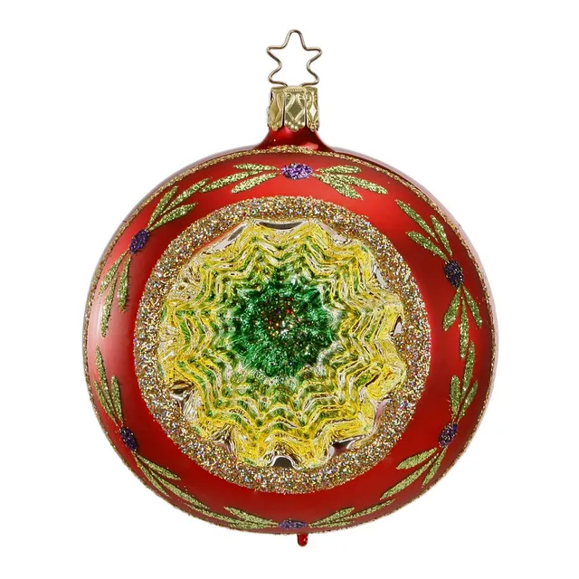 inge-glas-christbaumkugel-funkelnder-reflex-rot-10-cm image 1