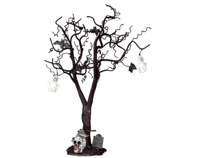 lemax-decorated-skull-tree-large-spooky-town-totenkopf-baum image 1