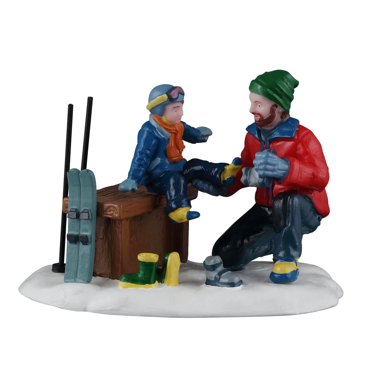 lemax-father-and-son-ski-day-figur-vail-village image 1