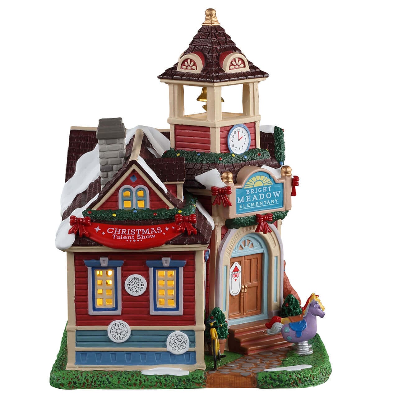 lemax-bright-meadow-elementary-beleuchtete-miniatur-schule-caddington-village image 2