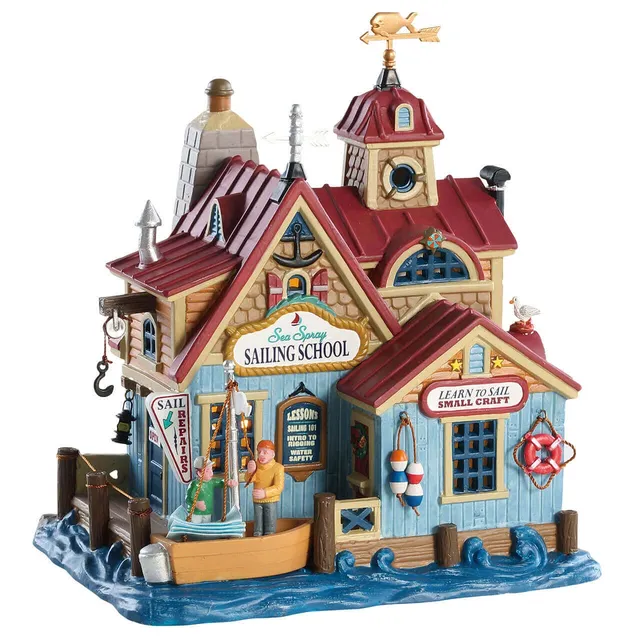 lemax-sea-spray-sailing-school-beleuchtetes-miniaturhaus image 1