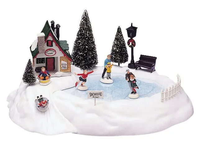 lemax-animated-skating-pond-animierte-miniatur-eisbahn image 1