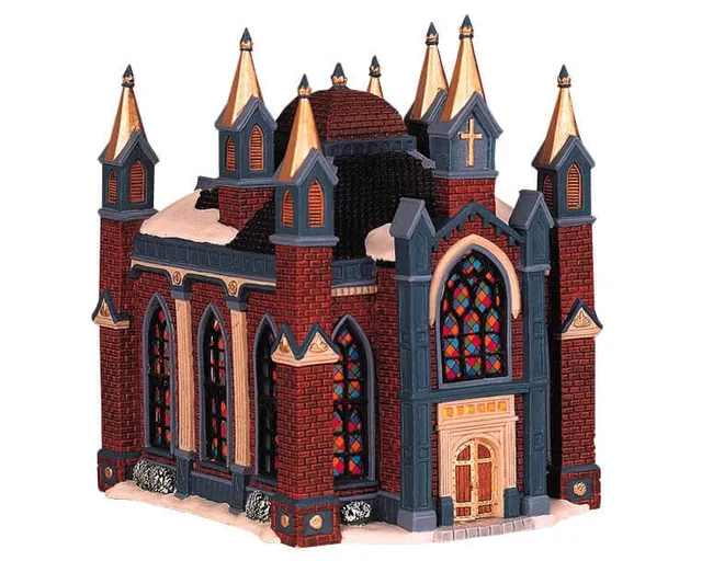 lemax-berkshire-cathedral-beleuchtetes-dorfgeb-ude image 1