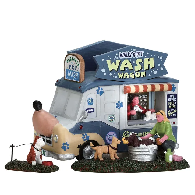 lemax-wally-s-pet-wash-wagon-set-of-3-miniatur-set image 1