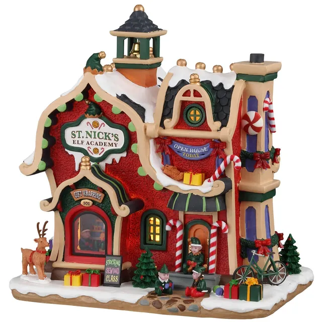 lemax-st-nick-s-elf-academy-beleuchtetes-weihnachtshaus image 1