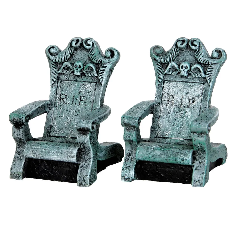 lemax-tombstone-chairs-2er-set-spooky-town-figur image 1