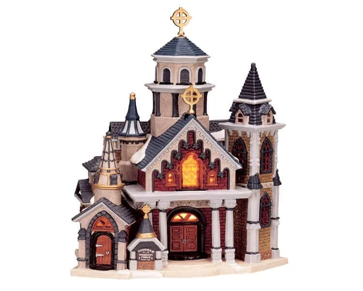 lemax-needham-community-church-weihnachtskirche-leuchtend image 1