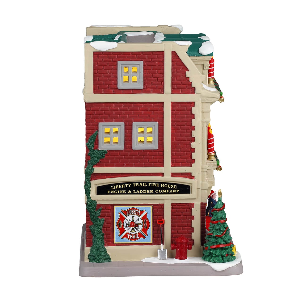 lemax-liberty-trail-fire-house-caddington-feuerwehrhaus-beleuchtet image 2