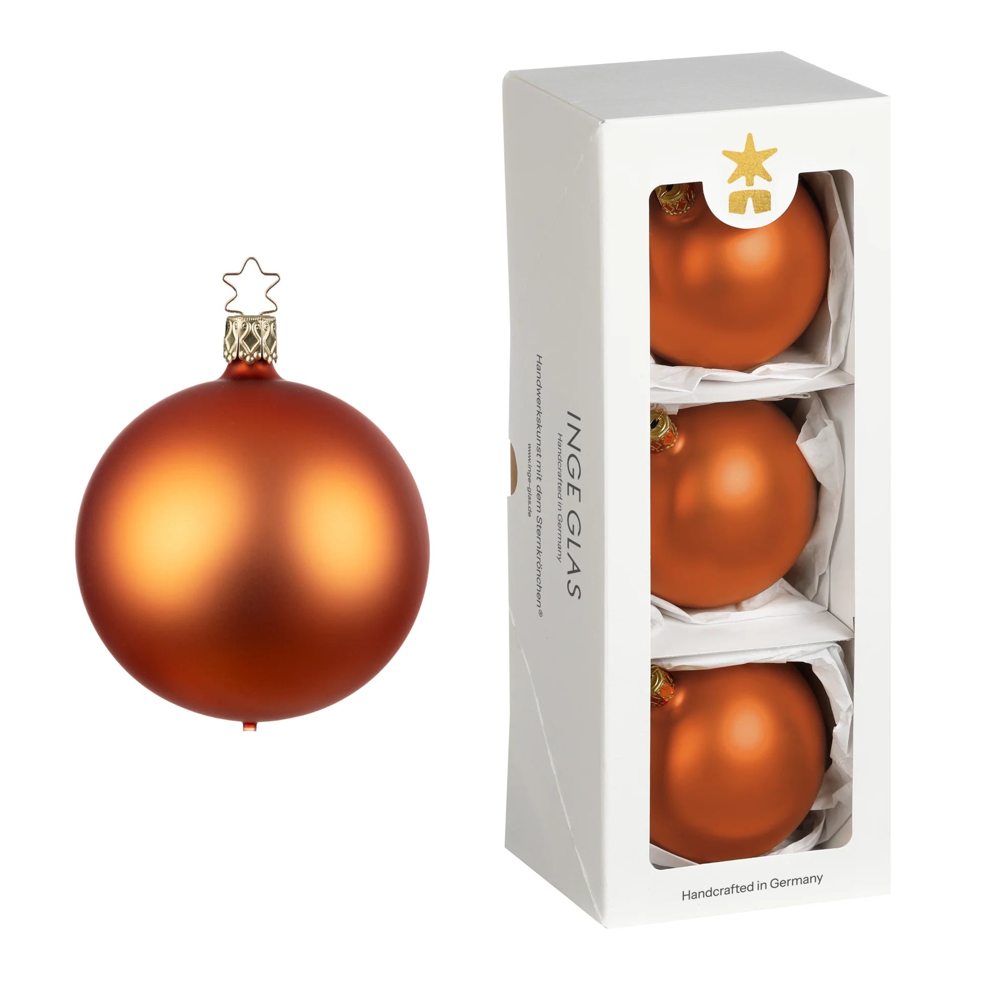 inge-glas-kugeln-christbaumkugeln-aus-glas-orange-matt-8-cm image 1
