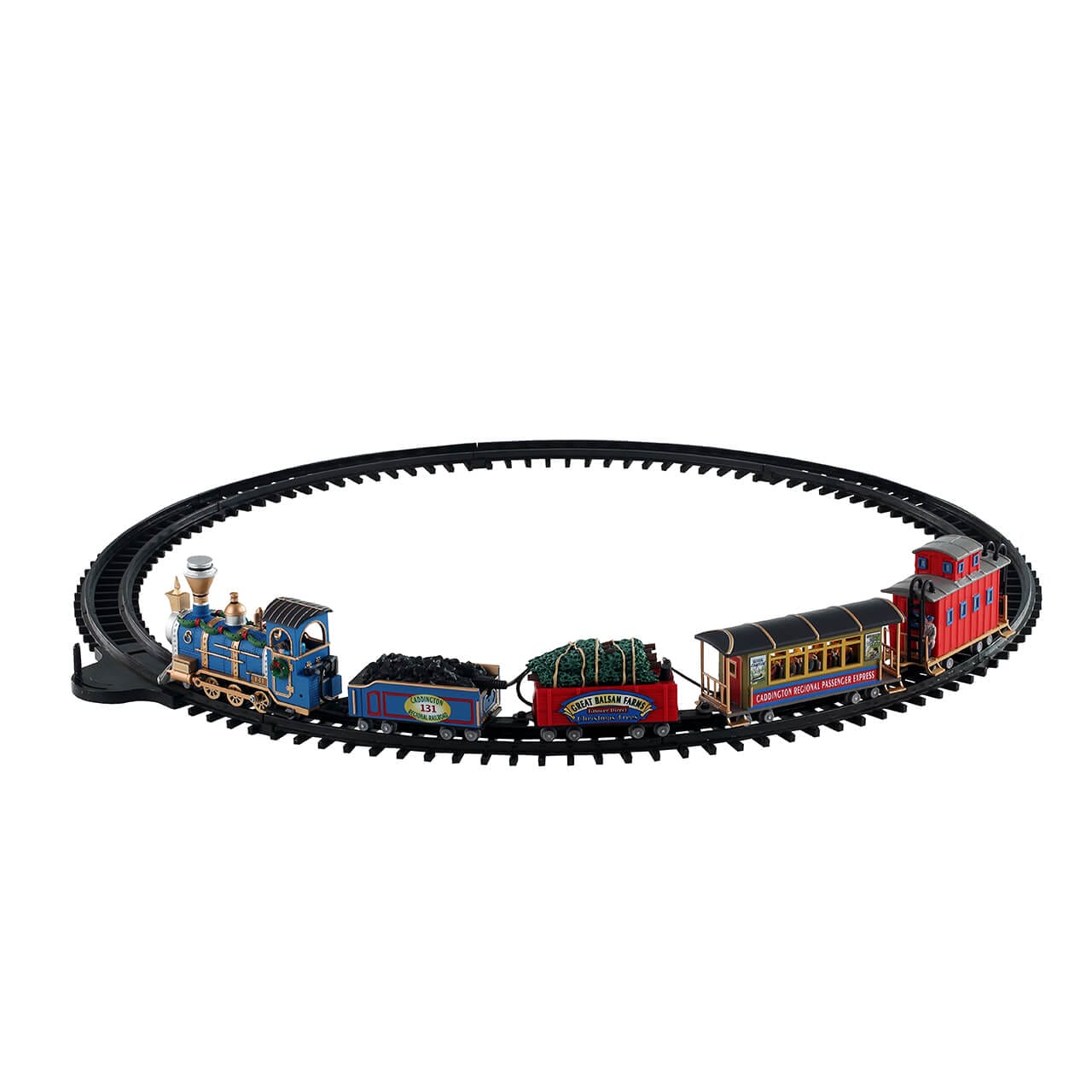 lemax-caddington-regional-railroad-festlicher-zug-mit-weihnachtsb-umen-und-passa image 1