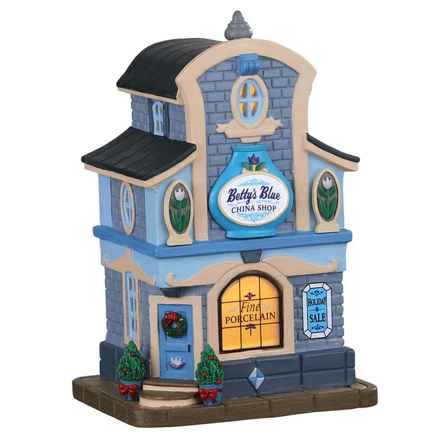 lemax-betty-s-blue-china-shop-porzellanladen-miniaturhaus image 1
