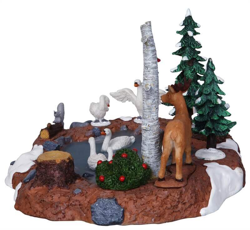 lemax-the-swan-pond-miniatur-schwanenteich image 4
