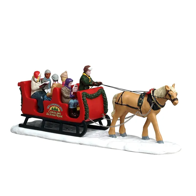 lemax-caroling-sleigh-ride-pferdeschlitten-mit-s-ngern-figur image 1
