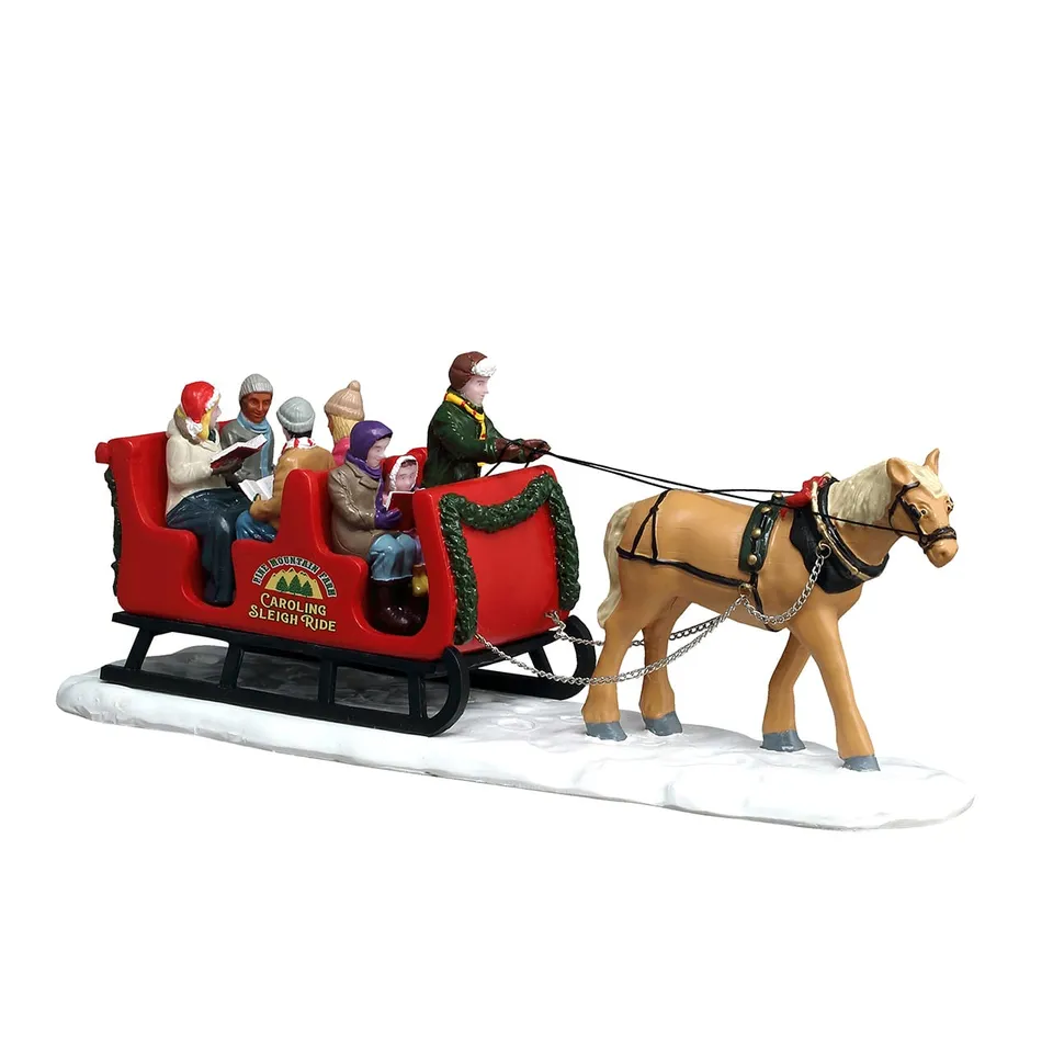 lemax-caroling-sleigh-ride-pferdeschlitten-mit-s-ngern-figur image 1
