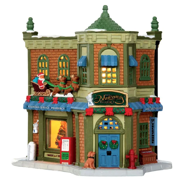 lemax-nathaniel-s-pharmacy-beleuchtetes-miniatur-apothekenhaus image 1