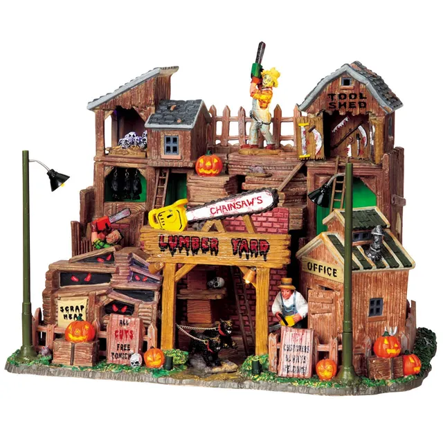 lemax-chainsaw-s-lumber-yard-spooky-town-geb-ude image 1
