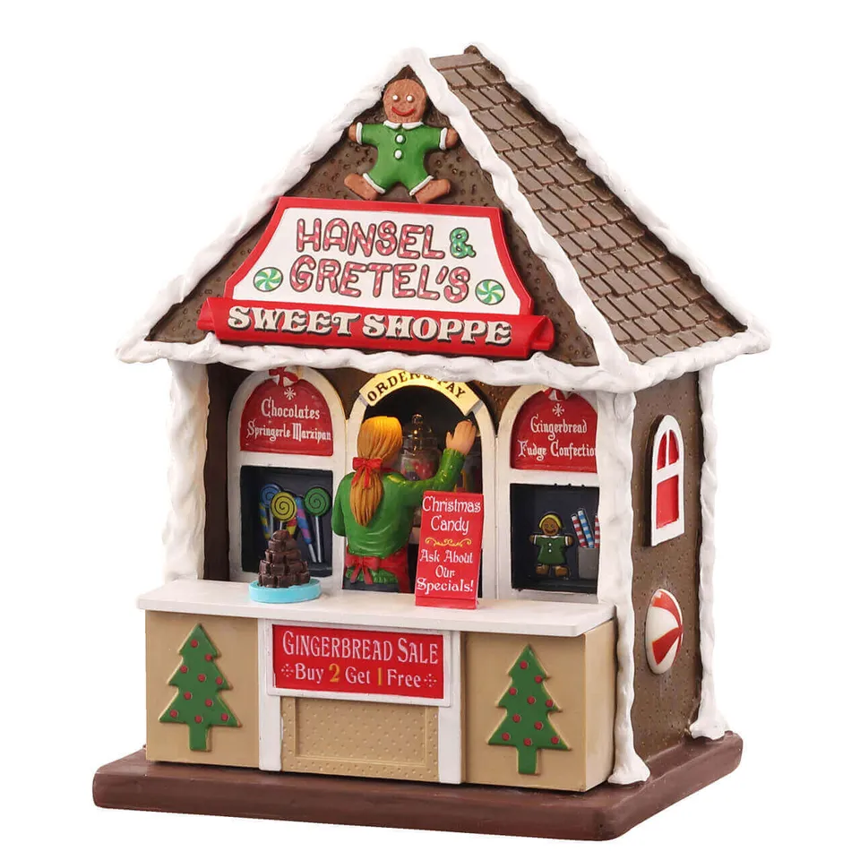 lemax-hansel-gretel-s-sweet-shoppe-lebkuchen-verkaufsstand-miniatur image 1
