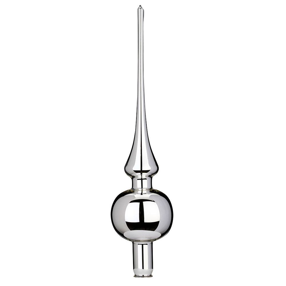 inge-glas-christbaumspitze-silber-glanz-7-x-30-cm image 1