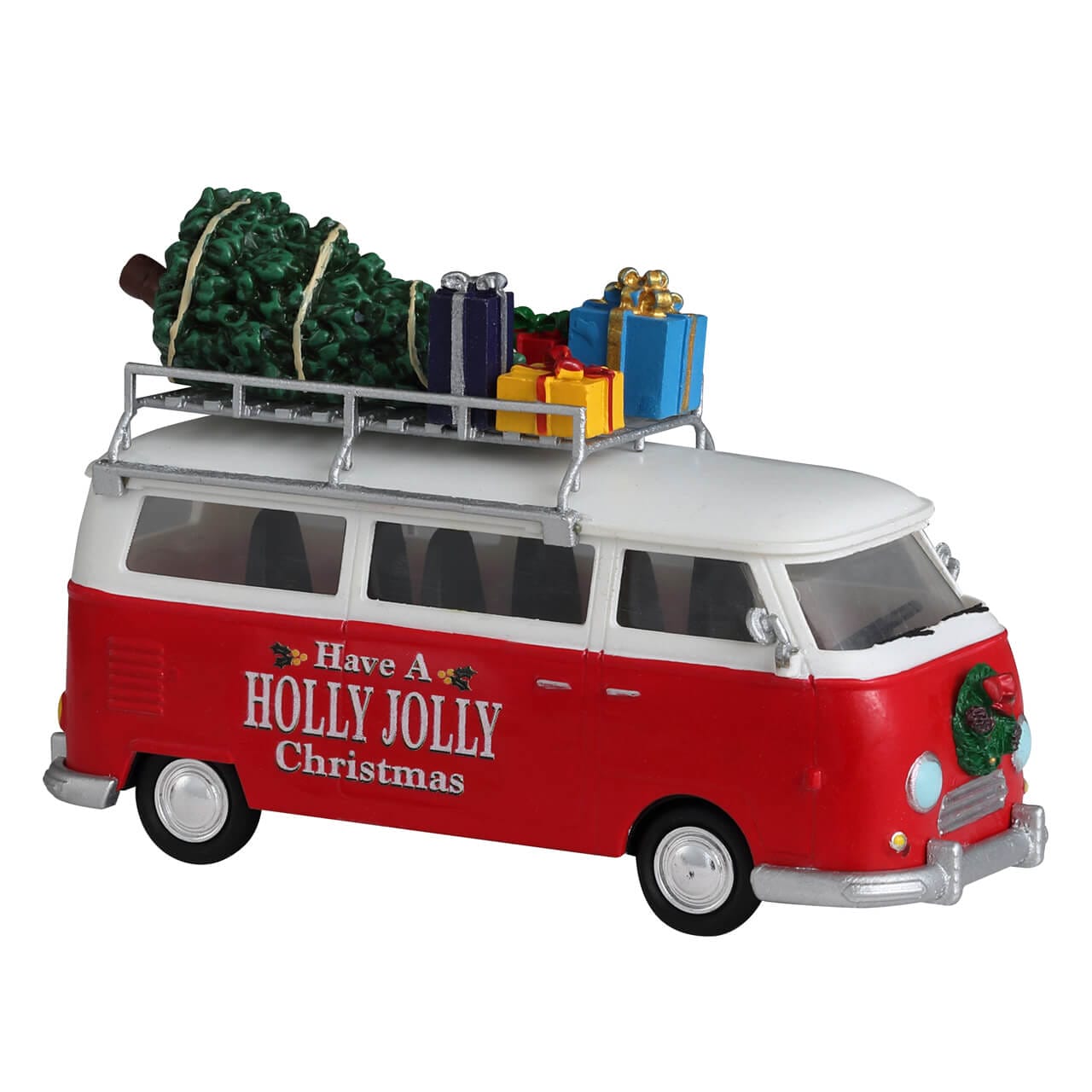 lemax-christmas-van-miniatur-auto-roter-vintage-lieferwagen-mit-baum image 1
