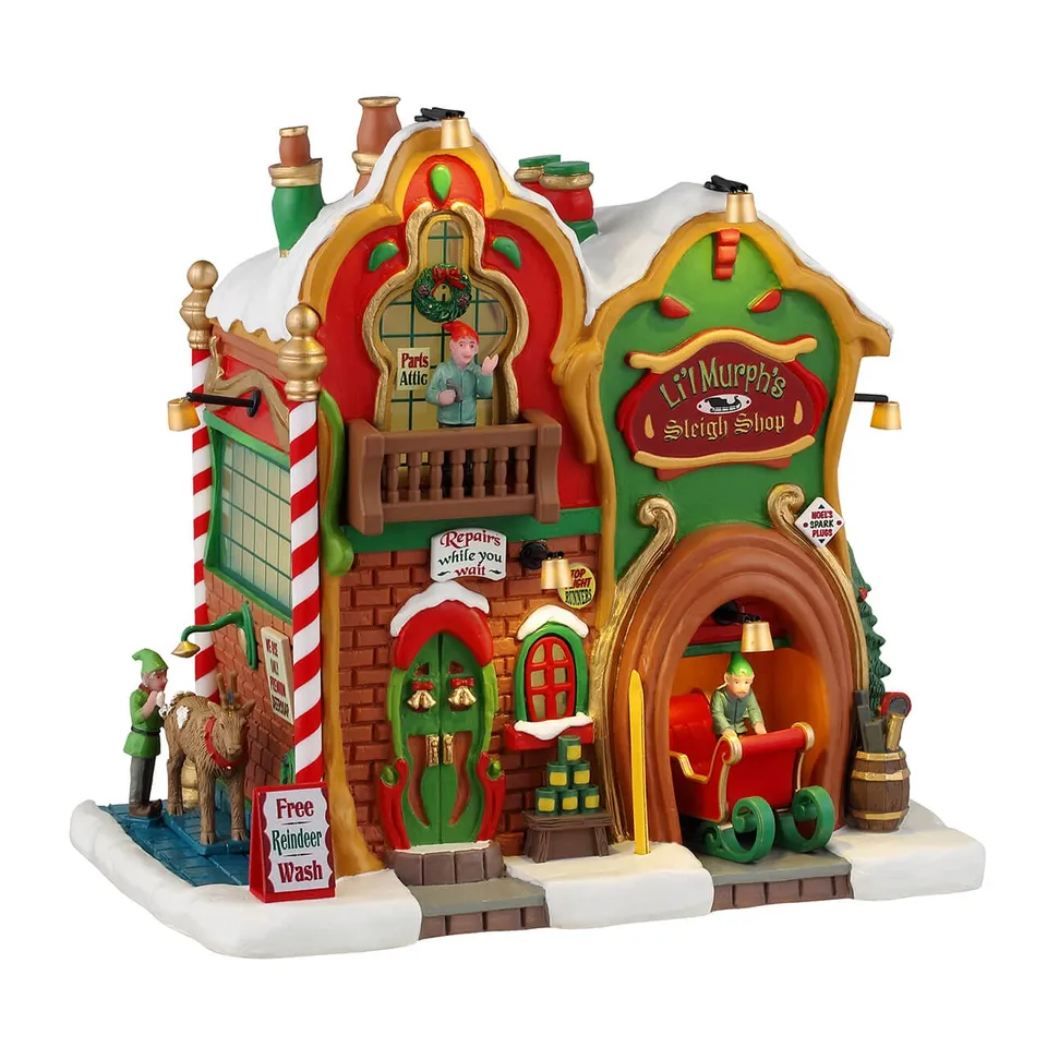 lemax-li-l-murph-s-sleigh-shop-beleuchtete-schlitten-werkstatt-santa-s-wonderlan image 1