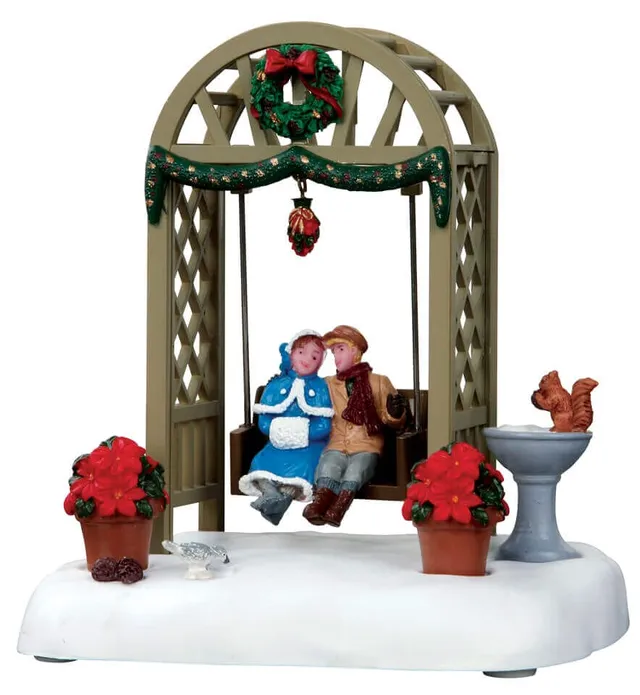 lemax-the-garden-swing-p-rchen-auf-gartenschaukel-miniaturfigur image 1