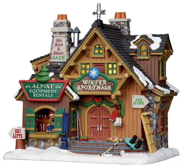 lemax-winter-sport-haus-beleuchtetes-winterhaus image 1