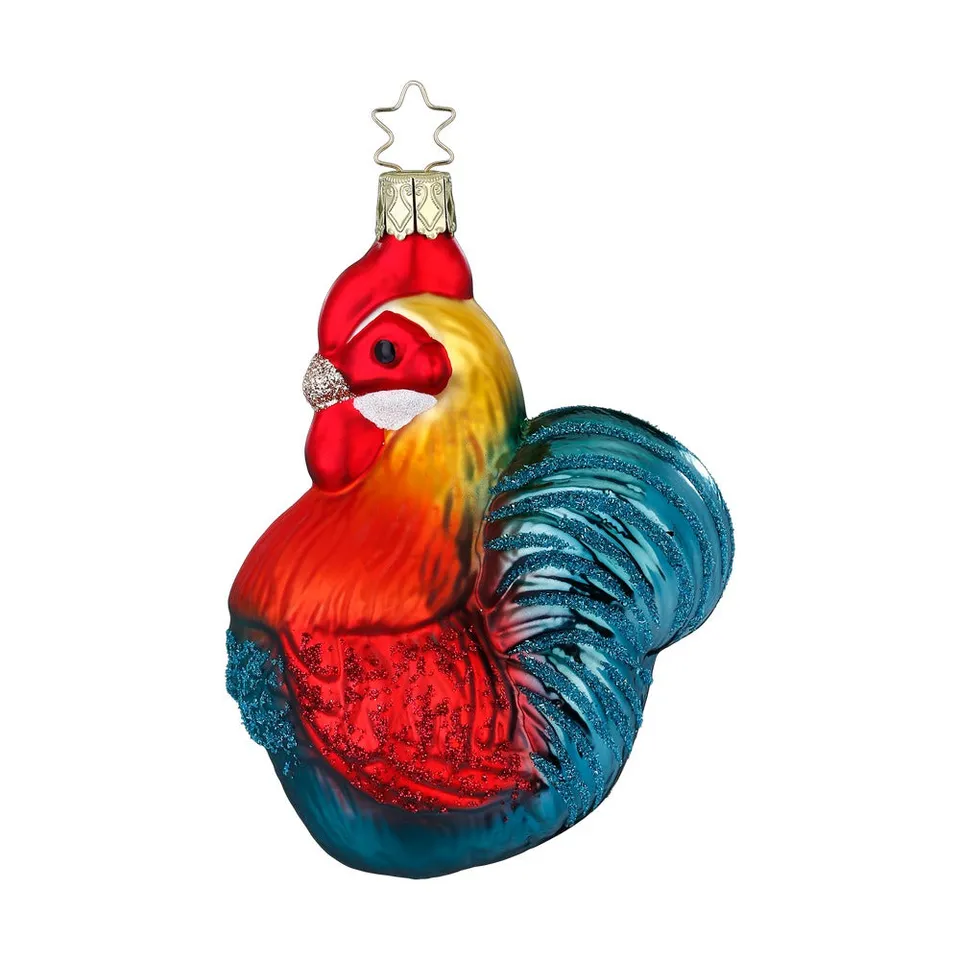 inge-glas-hahn-christbaumkugel-11-cm-t-rkis image 1