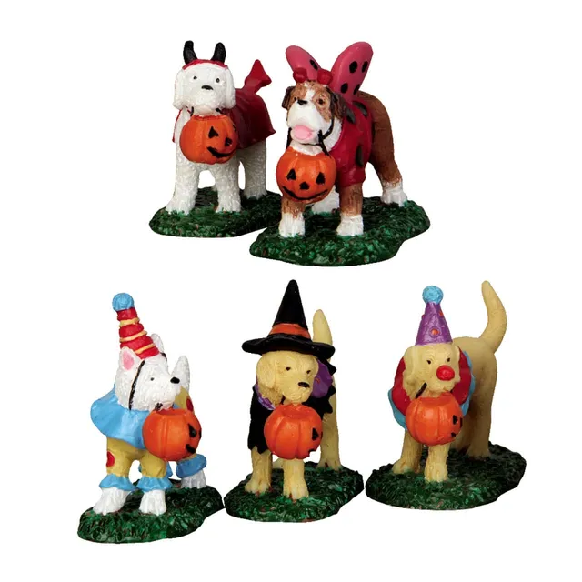 lemax-trick-or-treating-dogs-set-of-5-halloween-miniaturfiguren image 1