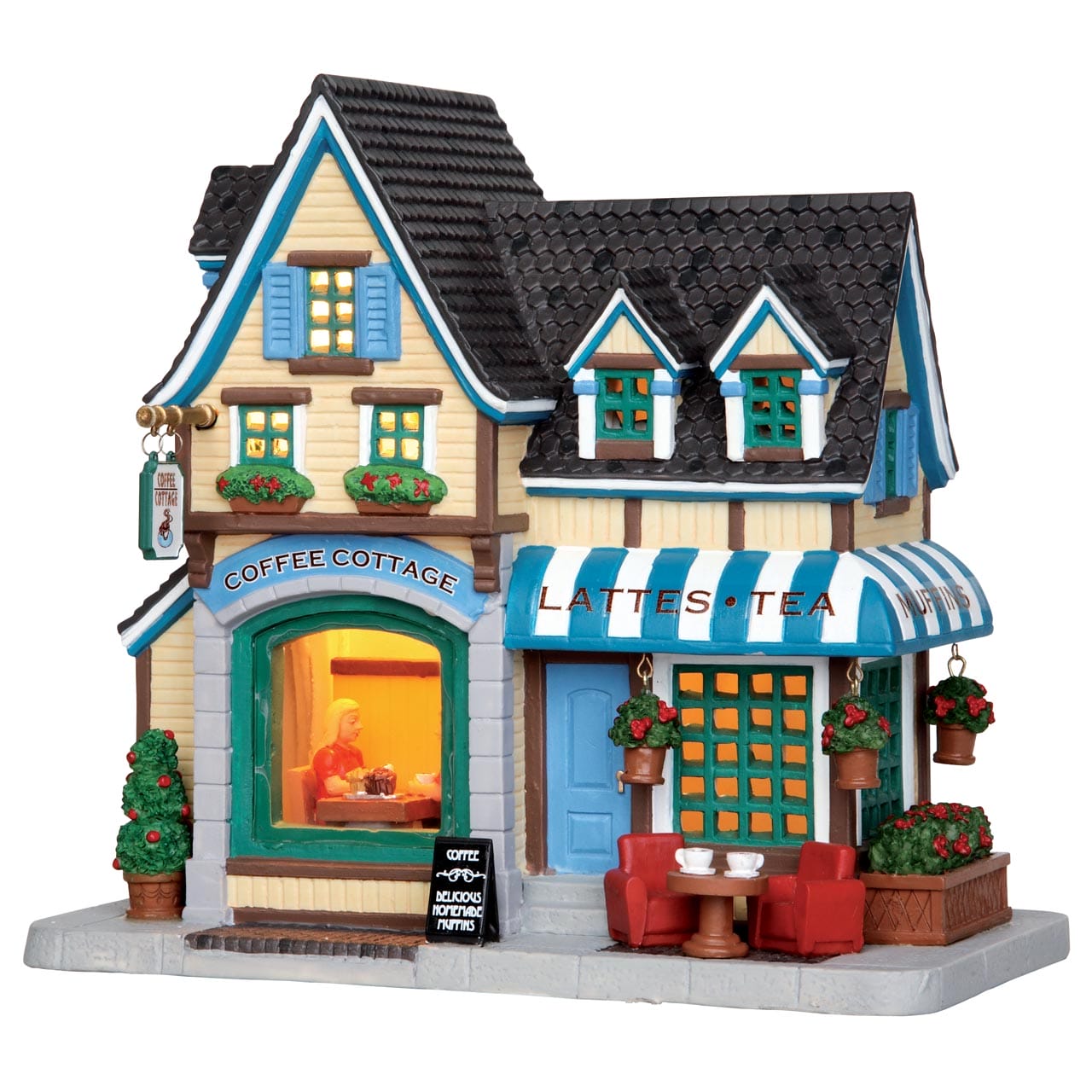 lemax-coffee-cottage-beleuchtetes-miniatur-caf-f-r-weihnachtsd-rfer image 1