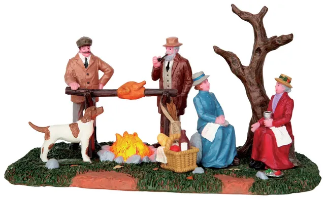 lemax-hunting-party-roast-miniatur-szene image 1