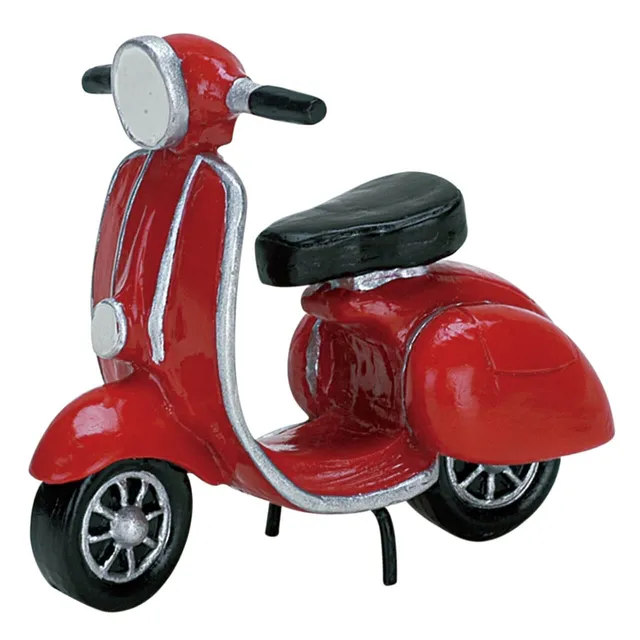 lemax-red-moped-miniatur-fahrzeug-dekofigur-rot image 1
