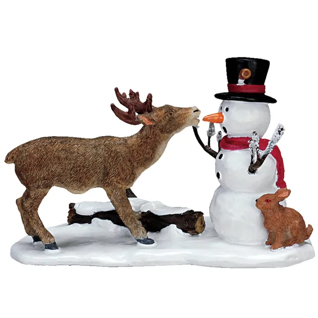 lemax-snack-time-winterliches-figurenset-mit-schneemann-reh-und-hase image 1
