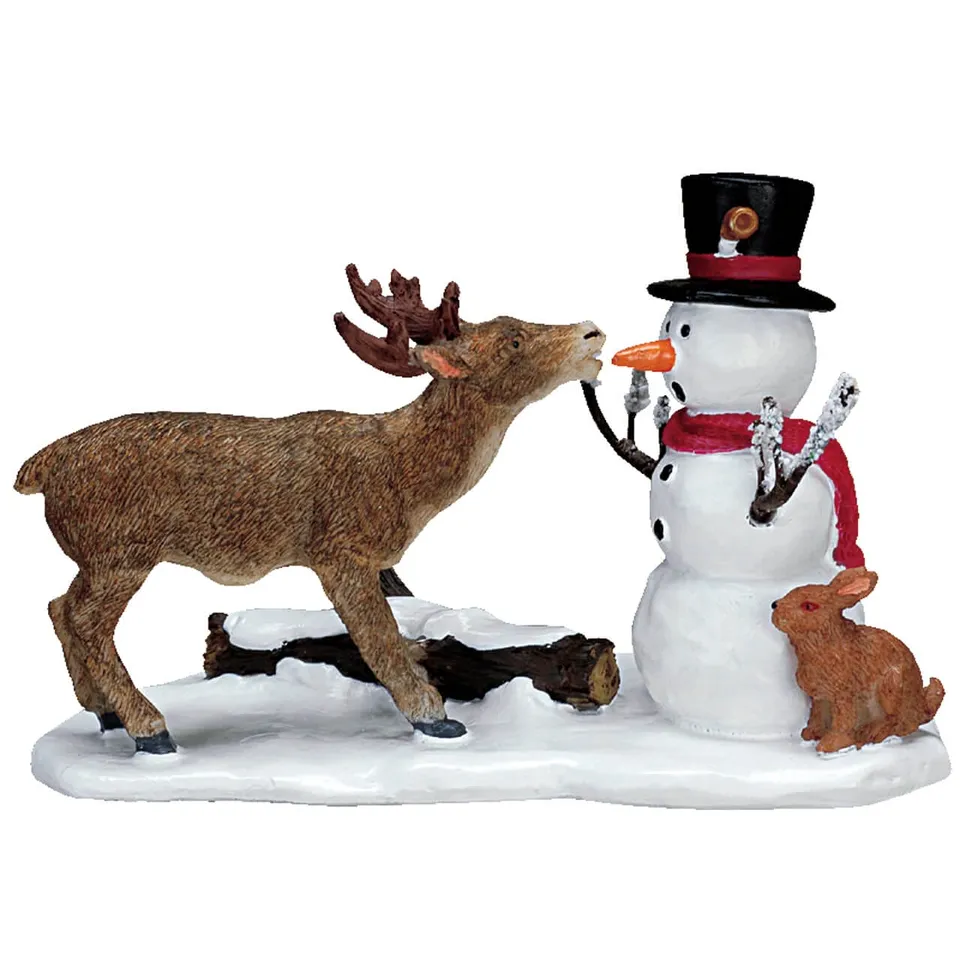 lemax-snack-time-winterliches-figurenset-mit-schneemann-reh-und-hase image 1