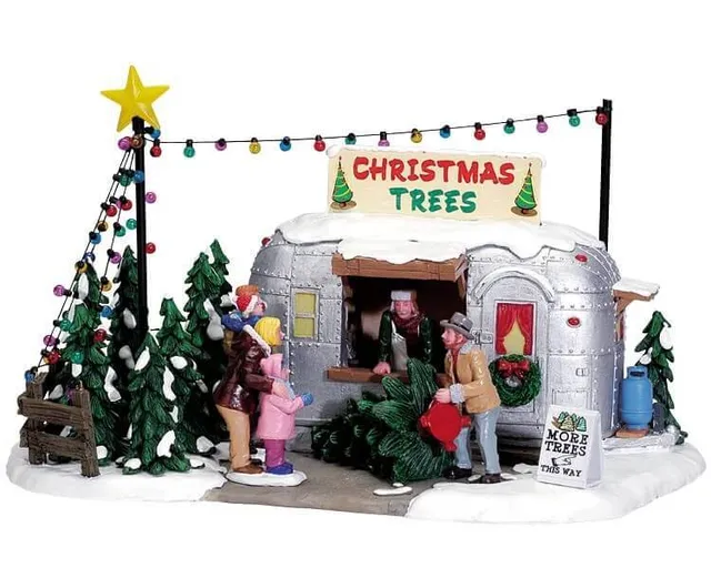 lemax-vintage-tree-lot-weihnachtsbaum-verkauf image 1