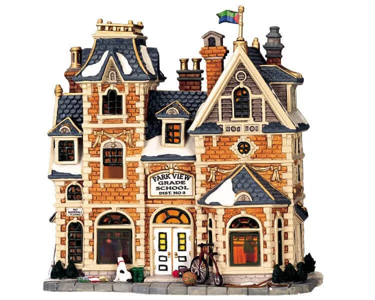 lemax-park-view-school-beleuchtetes-miniatur-schulhaus image 1