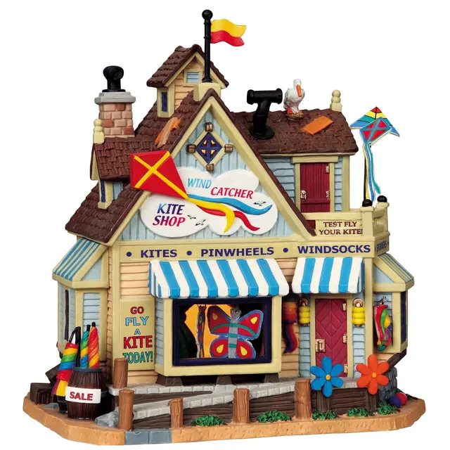 lemax-wind-catcher-kite-shop-drachenladen-miniaturhaus image 1