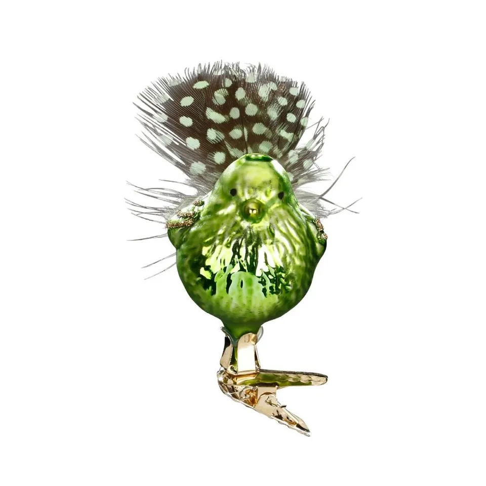 inge-glas-green-birdie-christbaumschmuck-apfelgr-n-matt-5-5-cm image 1
