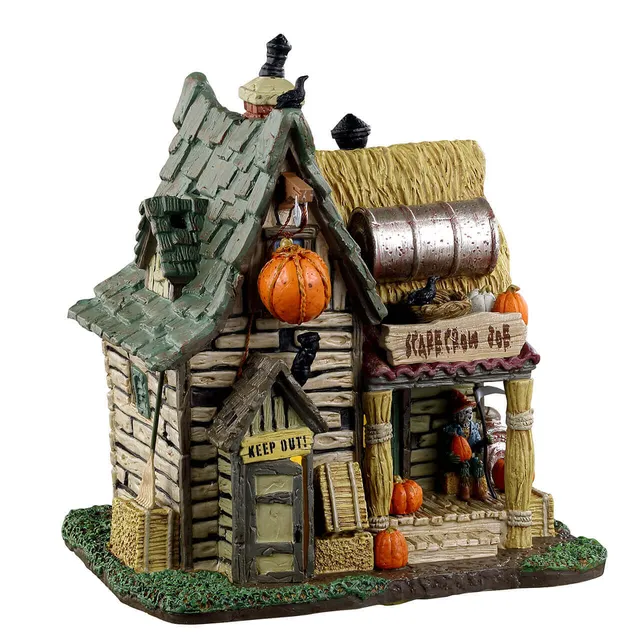 lemax-spooky-town-the-last-straw-house-of-the-scarecrow-beleuchtetes-miniatur-gr image 1