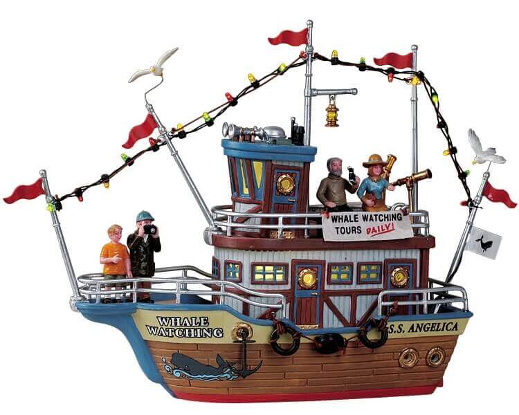 lemax-whale-watching-boat-miniatur-schiff-walbeobachtung-f-r-weihnachtsdorf image 1