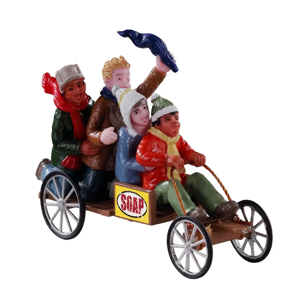 lemax-go-cart-racers-dorf-figur-seifenkistenrennen image 1
