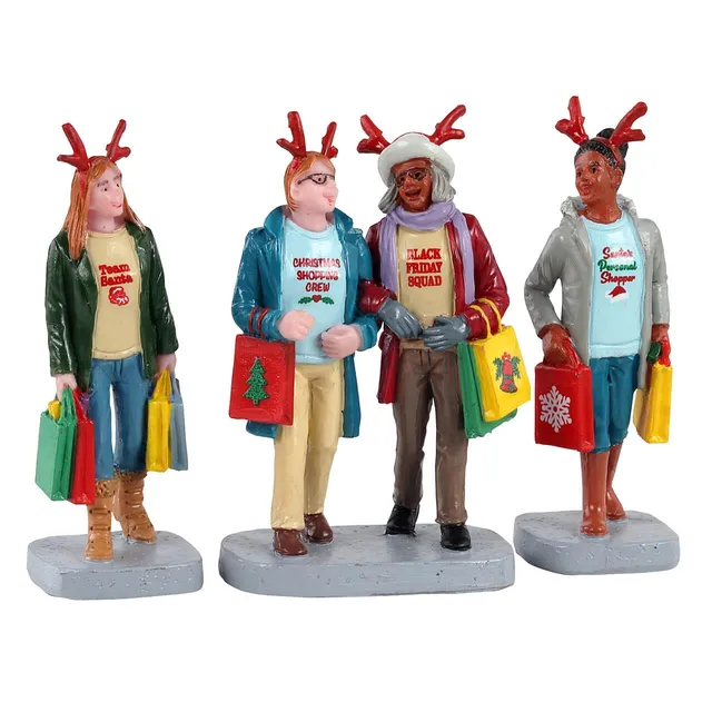 lemax-girls-christmas-shopping-trip-miniaturfiguren-4er-set image 1