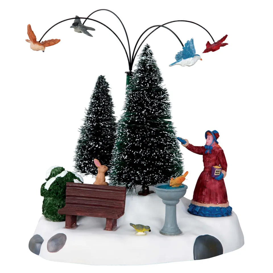 lemax-winter-feeding-set-of-2-bewegliche-vogelf-tterung image 1